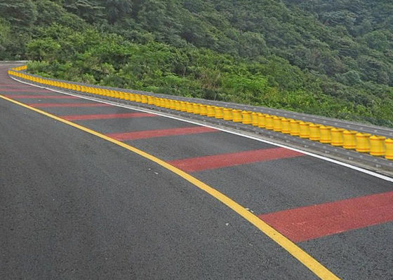 acheter Jaune à rayures noires Réglisse à rouleaux remplie EVA accessoires de barrière de sécurité durables pour les applications industrielles et de construction online manufacture