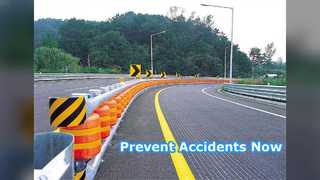 Highway Safety Roller Barrier Prevents Accidents